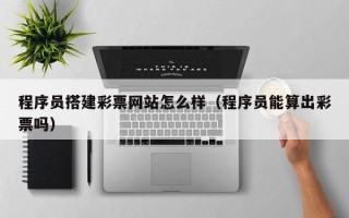 南阳程序员搭建彩票网站怎么样（程序员能算出彩票吗）